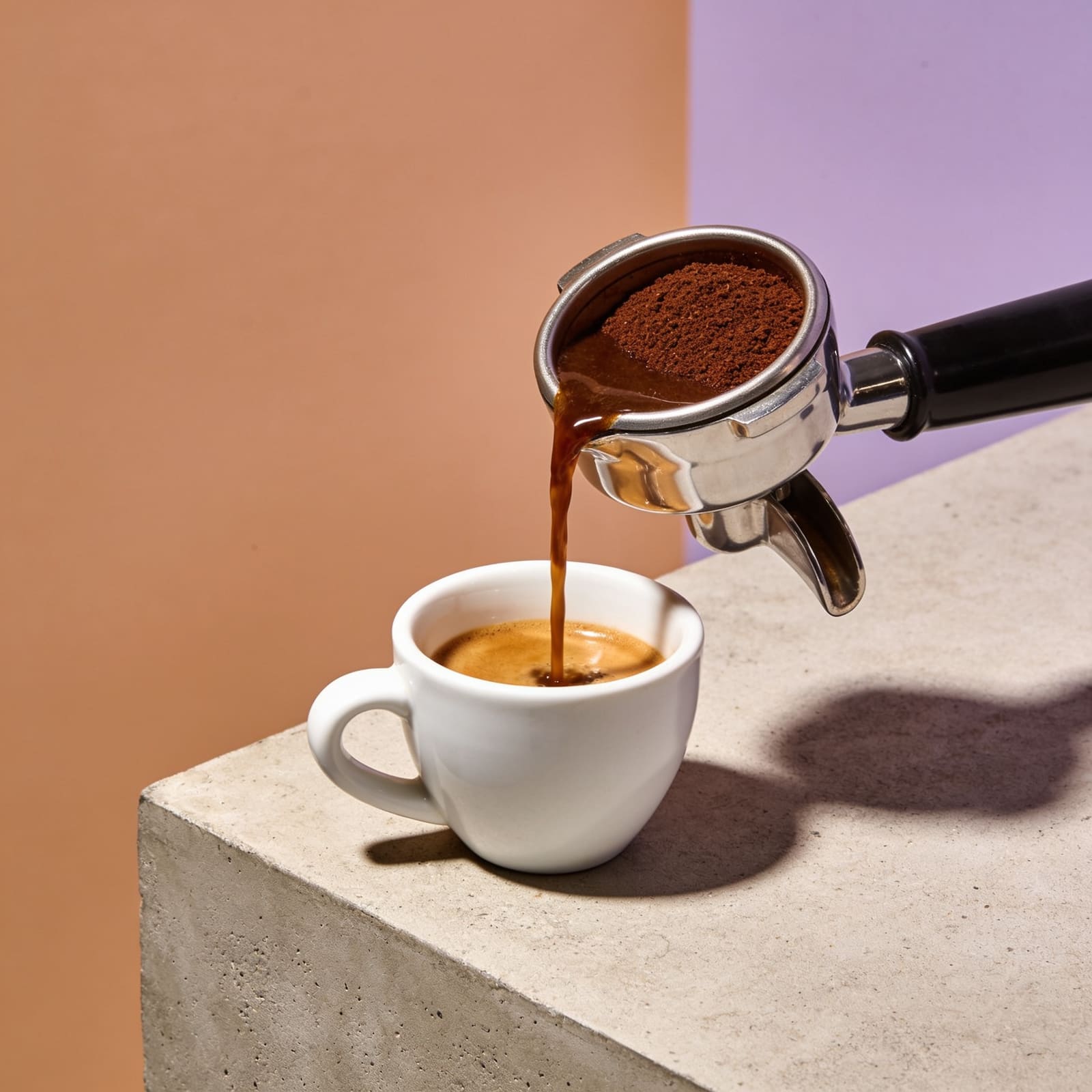 Estrazione di un espresso con caffè macinato al momento